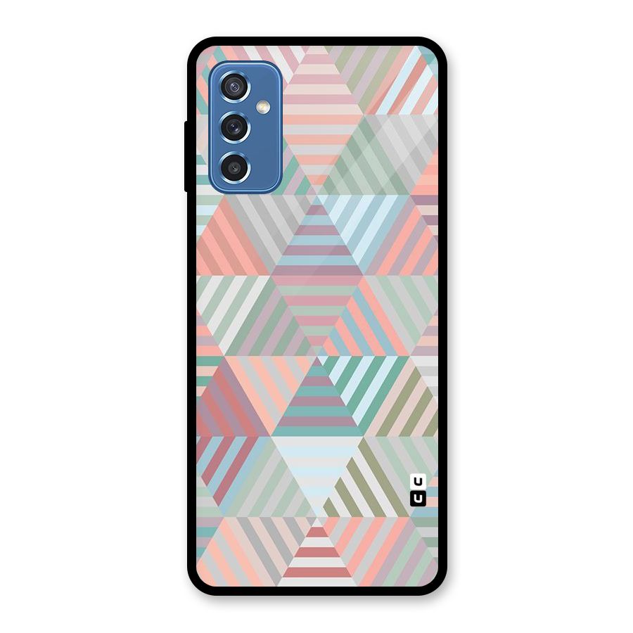 Abstract Triangle Lines Glass Back Case for Galaxy M52 5G