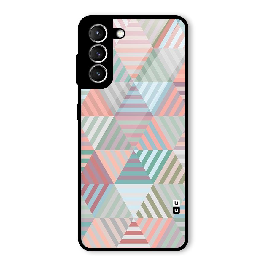 Abstract Triangle Lines Glass Back Case for Galaxy S21 5G