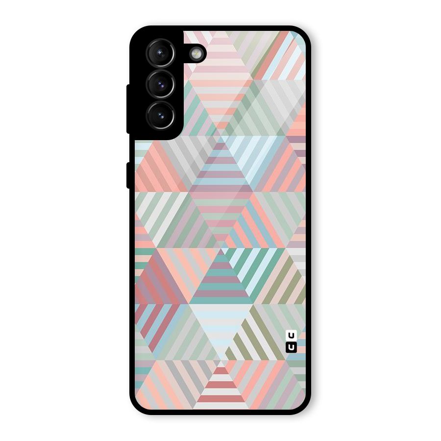 Abstract Triangle Lines Glass Back Case for Galaxy S21 Plus