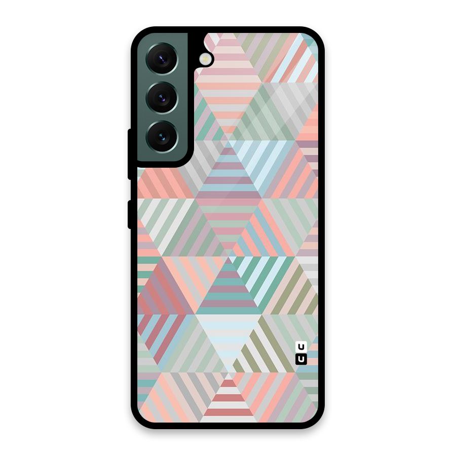 Abstract Triangle Lines Glass Back Case for Galaxy S22 5G