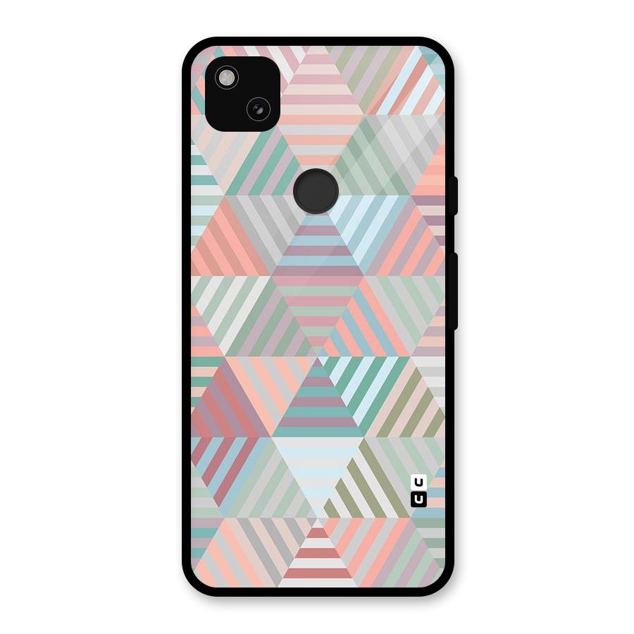 Abstract Triangle Lines Glass Back Case for Google Pixel 4a