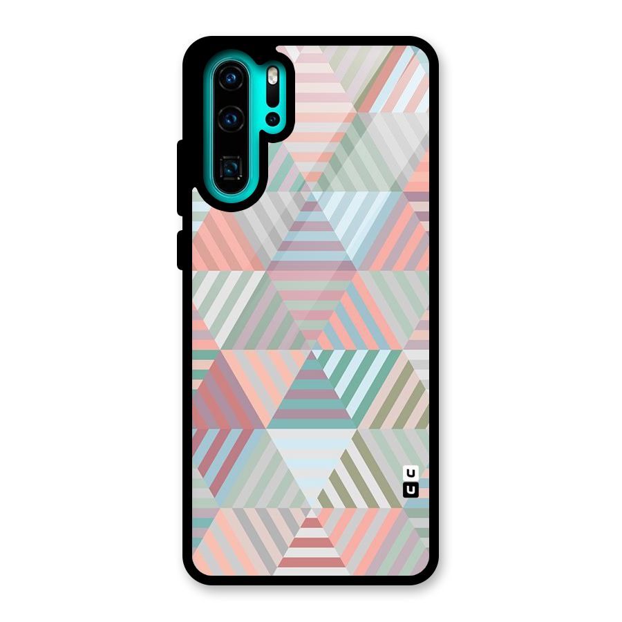 Abstract Triangle Lines Glass Back Case for Huawei P30 Pro