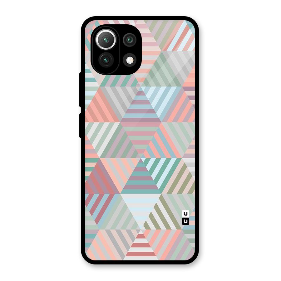 Abstract Triangle Lines Glass Back Case for Mi 11 Lite NE 5G