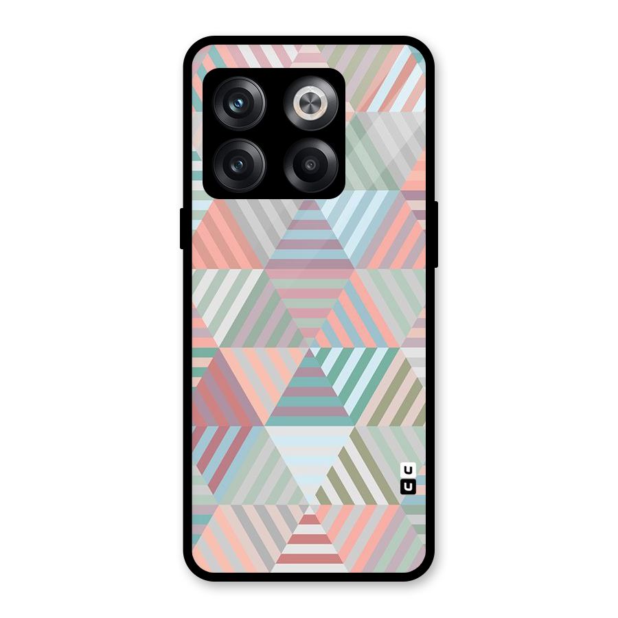 Abstract Triangle Lines Glass Back Case for OnePlus 10T
