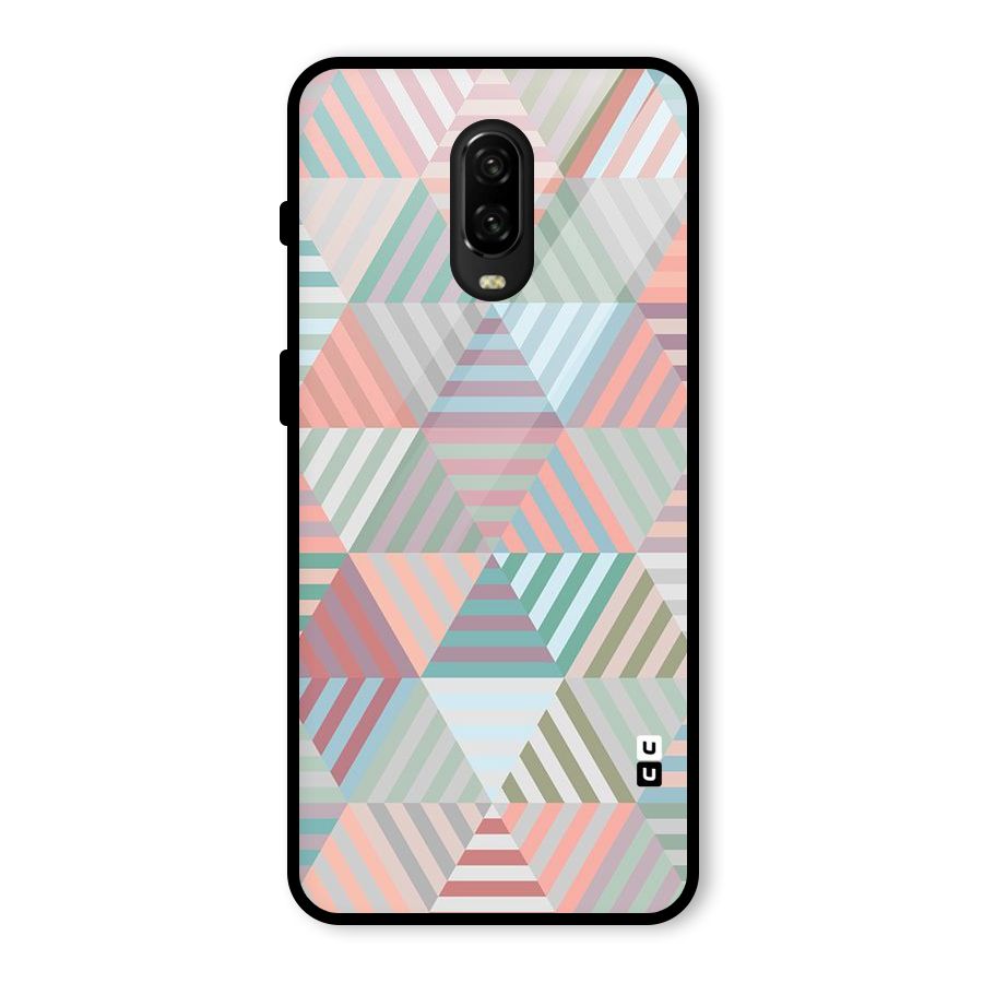 Abstract Triangle Lines Glass Back Case for OnePlus 6T