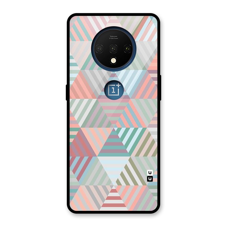 Abstract Triangle Lines Glass Back Case for OnePlus 7T