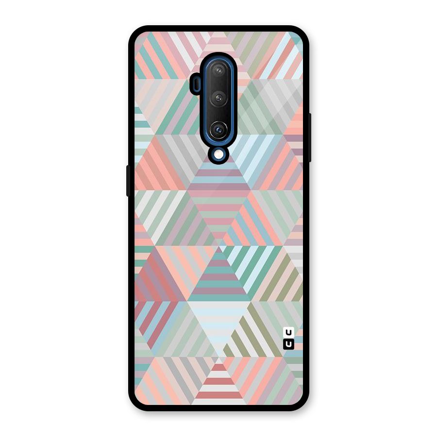 Abstract Triangle Lines Glass Back Case for OnePlus 7T Pro