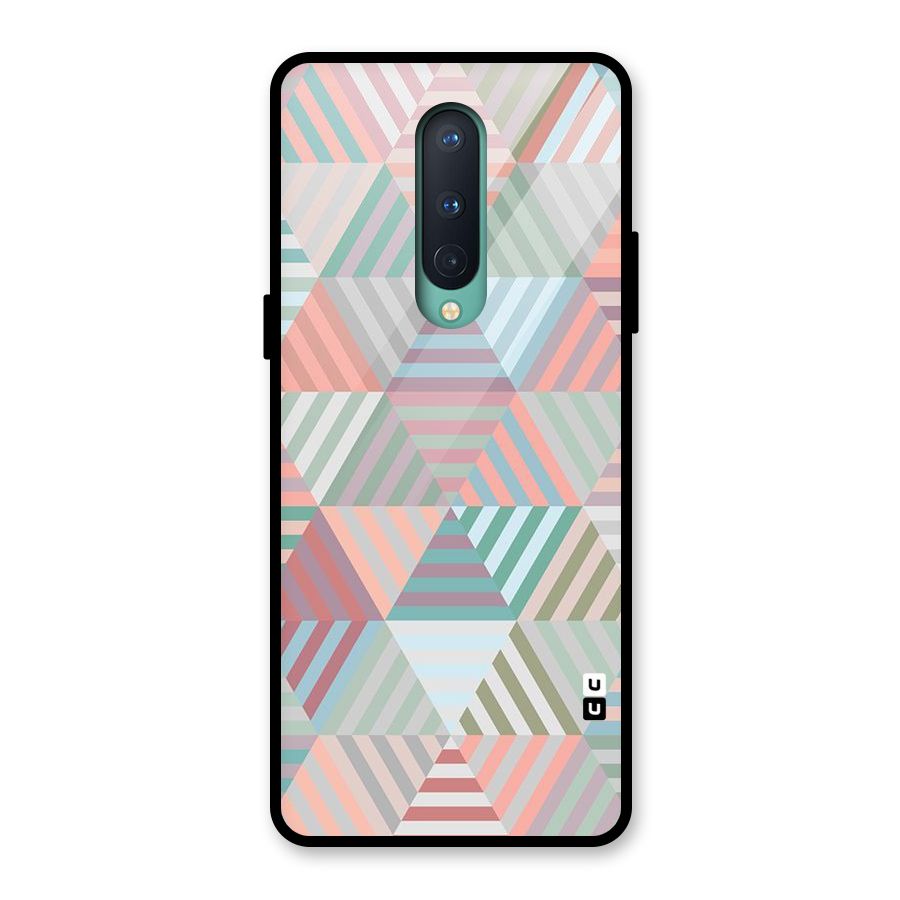 Abstract Triangle Lines Glass Back Case for OnePlus 8