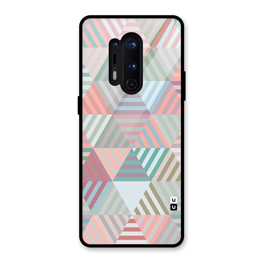 Abstract Triangle Lines Glass Back Case for OnePlus 8 Pro