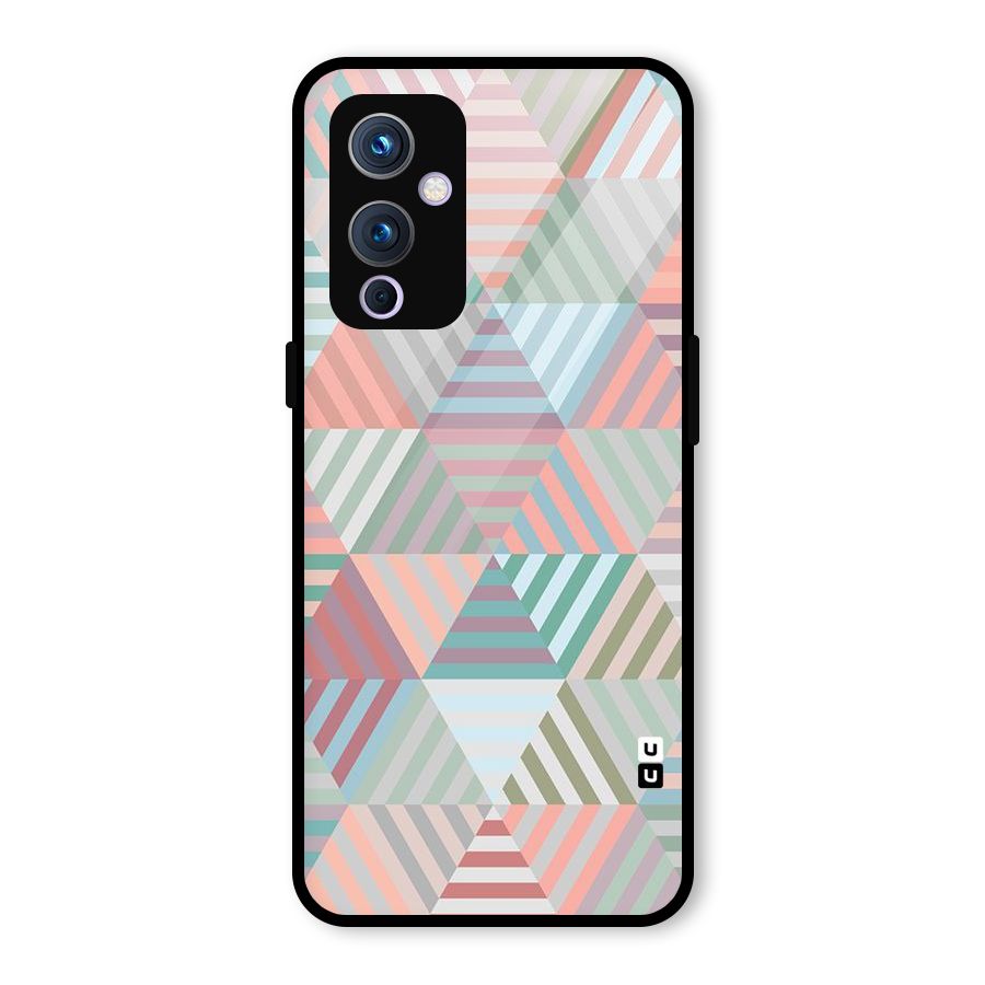 Abstract Triangle Lines Glass Back Case for OnePlus 9