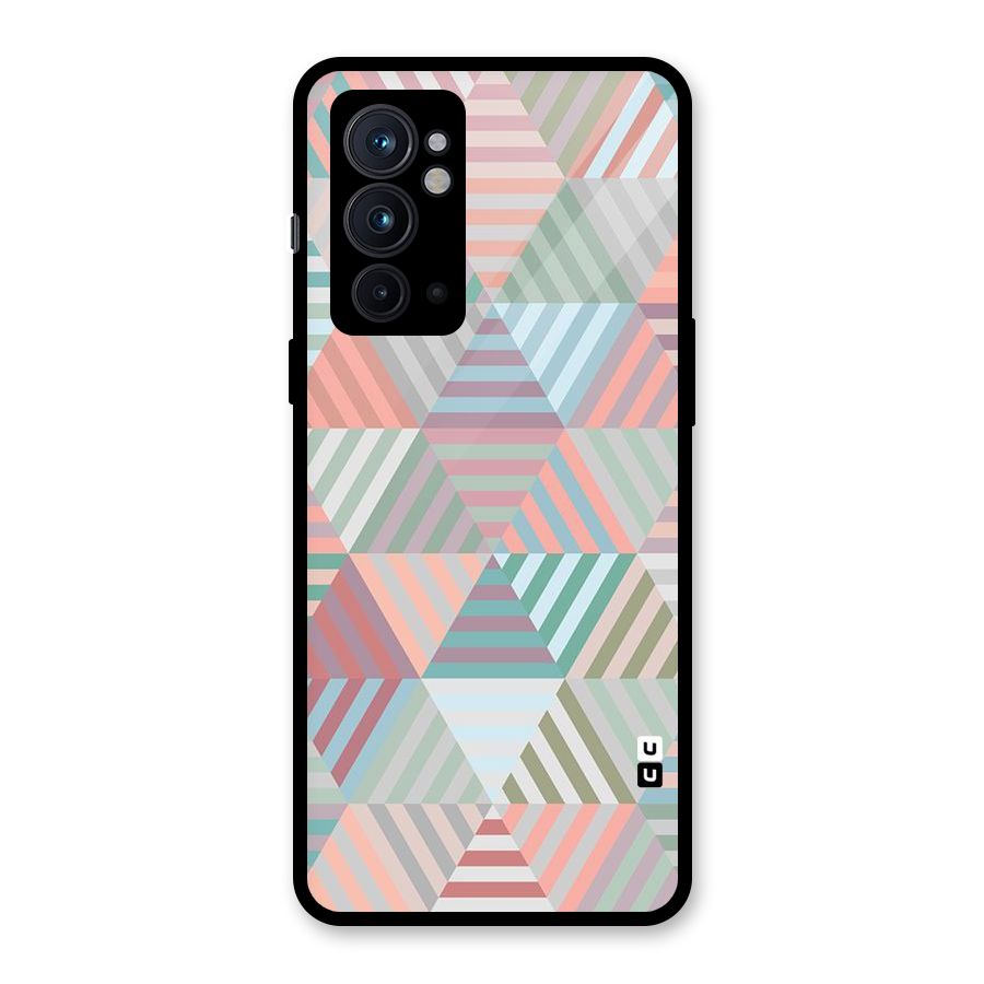Abstract Triangle Lines Glass Back Case for OnePlus 9RT 5G