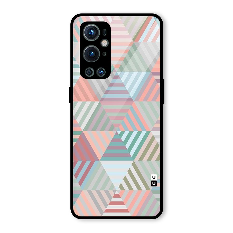 Abstract Triangle Lines Glass Back Case for OnePlus 9 Pro