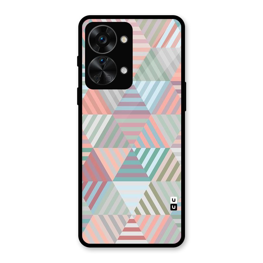 Abstract Triangle Lines Glass Back Case for OnePlus Nord 2T