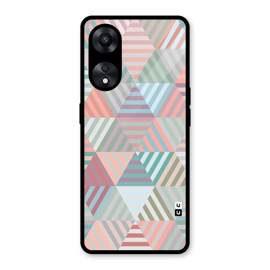 Abstract Triangle Lines Glass Back Case for Oppo A78