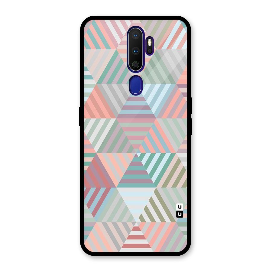 Abstract Triangle Lines Glass Back Case for Oppo A9 (2020)