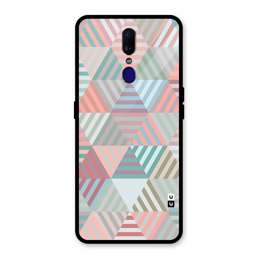 Abstract Triangle Lines Glass Back Case for Oppo F11