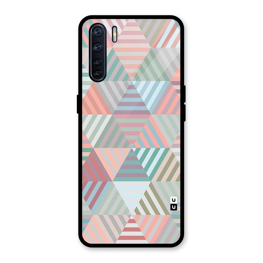 Abstract Triangle Lines Glass Back Case for Oppo F15