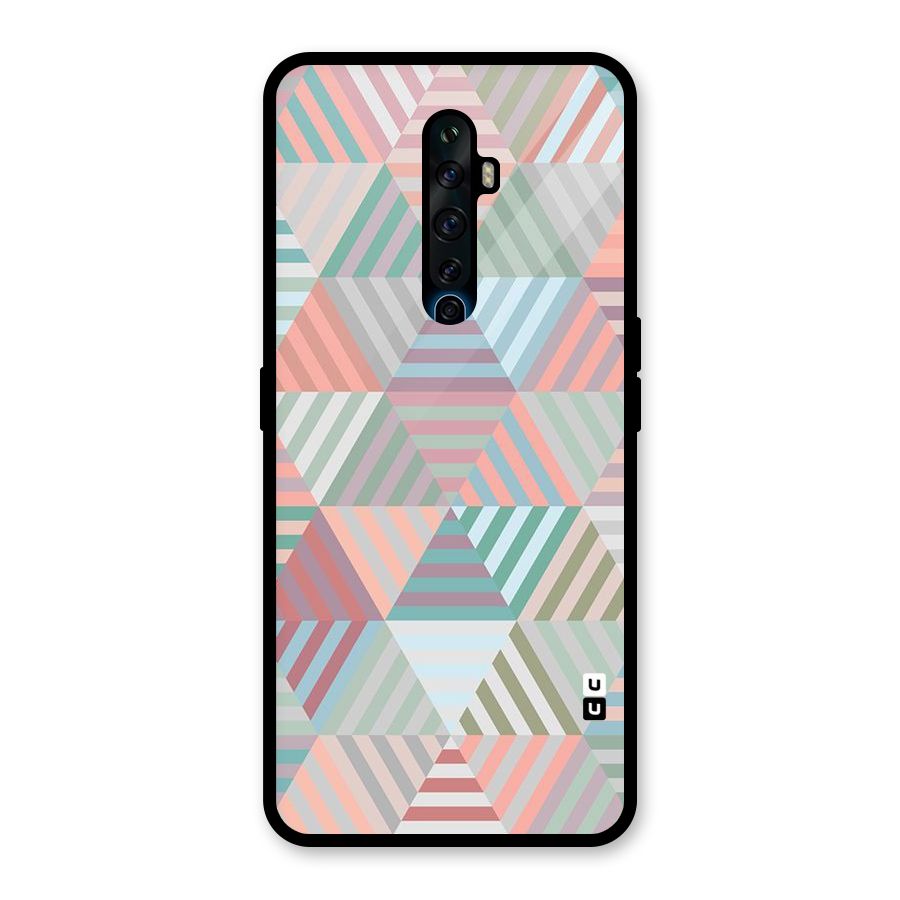 Abstract Triangle Lines Glass Back Case for Oppo Reno2 F
