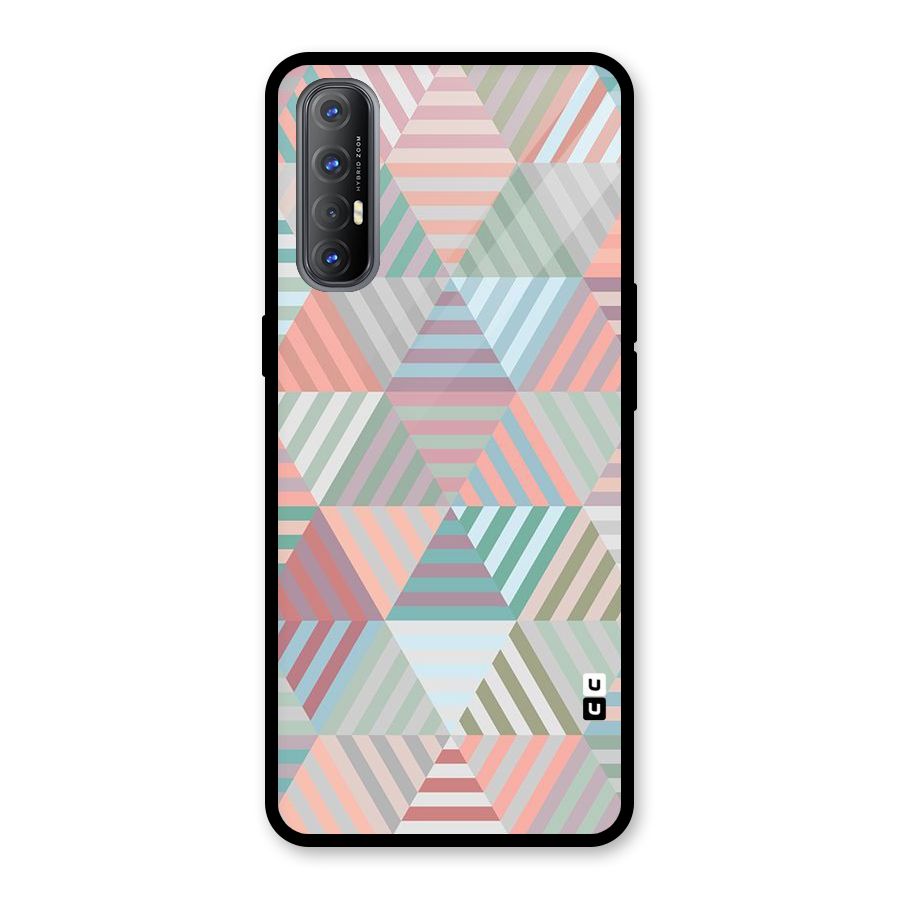 Abstract Triangle Lines Glass Back Case for Oppo Reno3 Pro