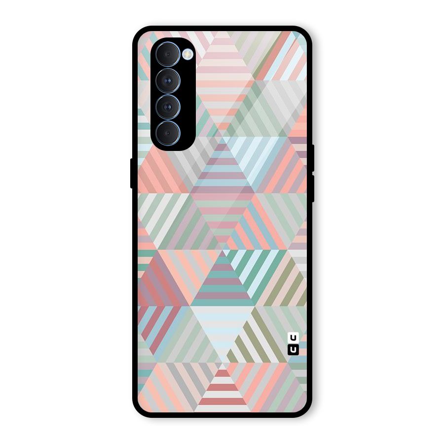 Abstract Triangle Lines Glass Back Case for Oppo Reno4 Pro