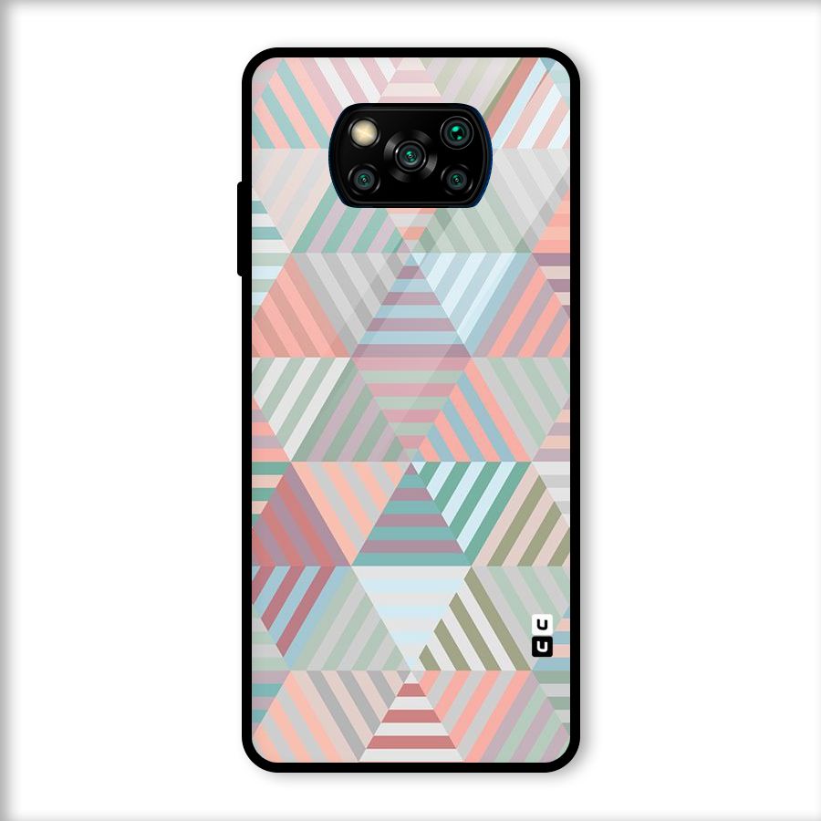 Abstract Triangle Lines Glass Back Case for Poco X3