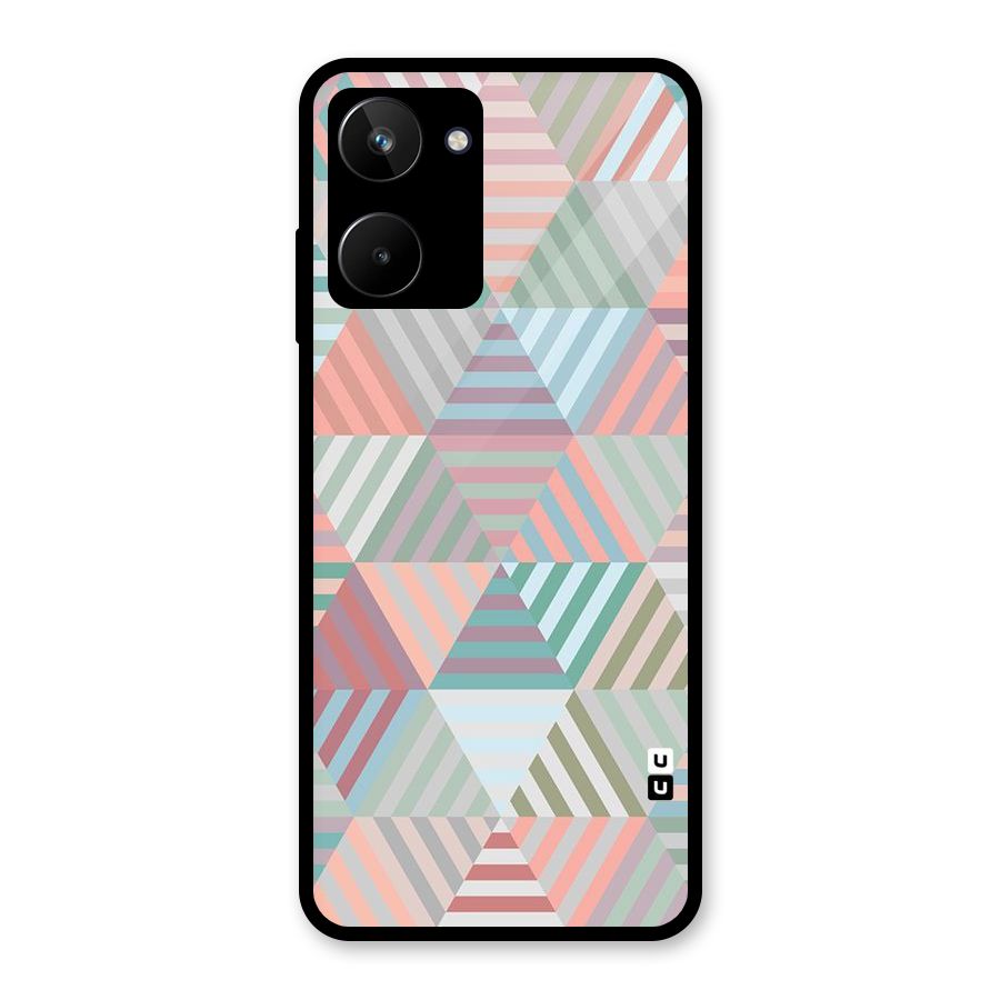 Abstract Triangle Lines Glass Back Case for Realme 10