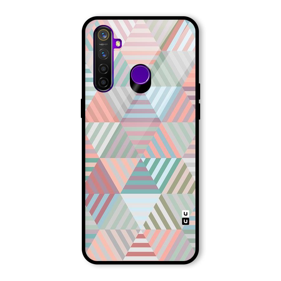 Abstract Triangle Lines Glass Back Case for Realme 5 Pro