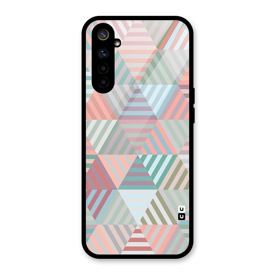 Abstract Triangle Lines Glass Back Case for Realme 6i