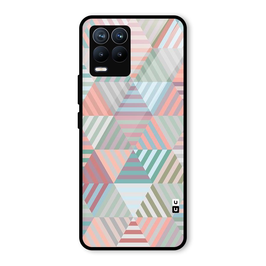 Abstract Triangle Lines Glass Back Case for Realme 8 Pro