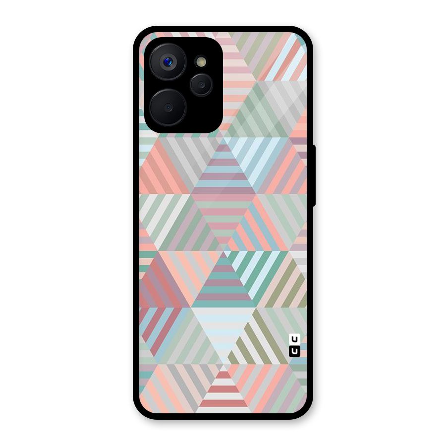 Abstract Triangle Lines Glass Back Case for Realme 9i 5G