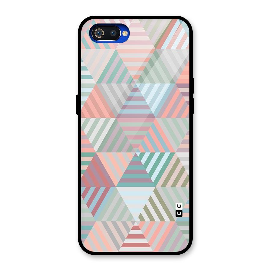 Abstract Triangle Lines Glass Back Case for Realme C2