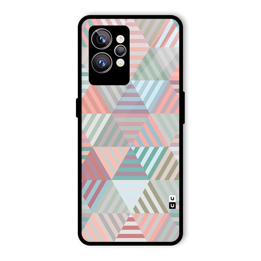 Abstract Triangle Lines Glass Back Case for Realme GT2 Pro