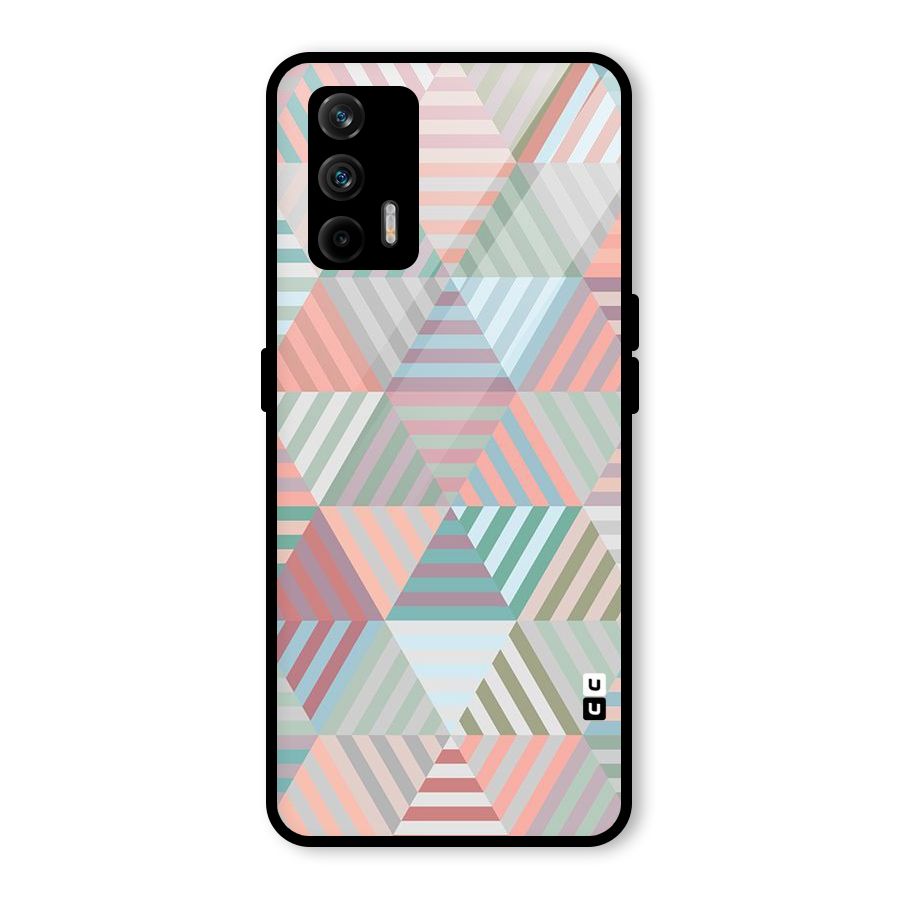 Abstract Triangle Lines Glass Back Case for Realme GT 5G