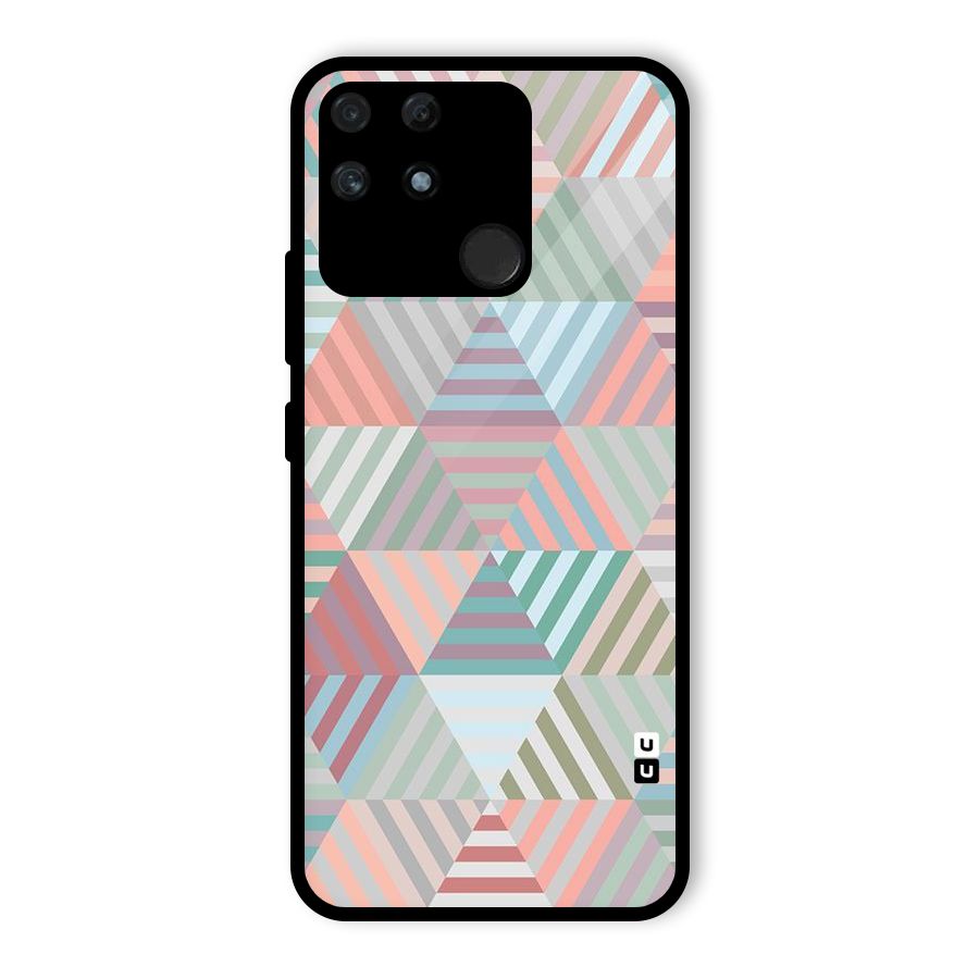 Abstract Triangle Lines Glass Back Case for Realme Narzo 50A