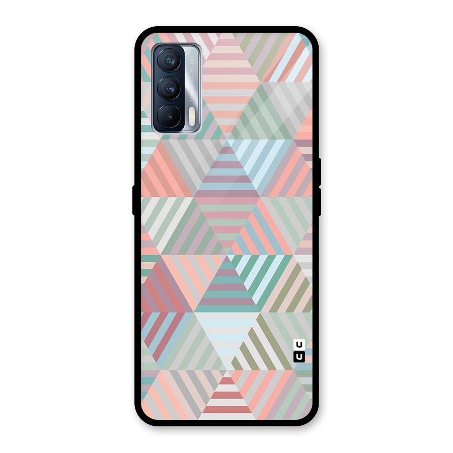 Abstract Triangle Lines Glass Back Case for Realme X7