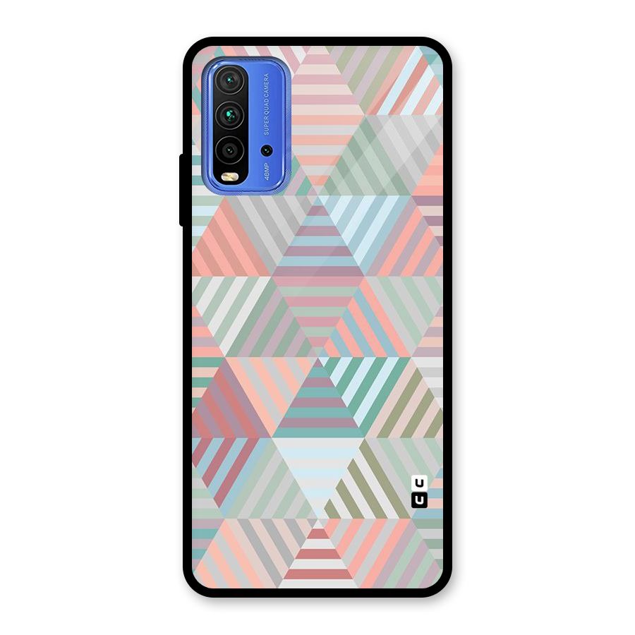 Abstract Triangle Lines Glass Back Case for Redmi 9 Power