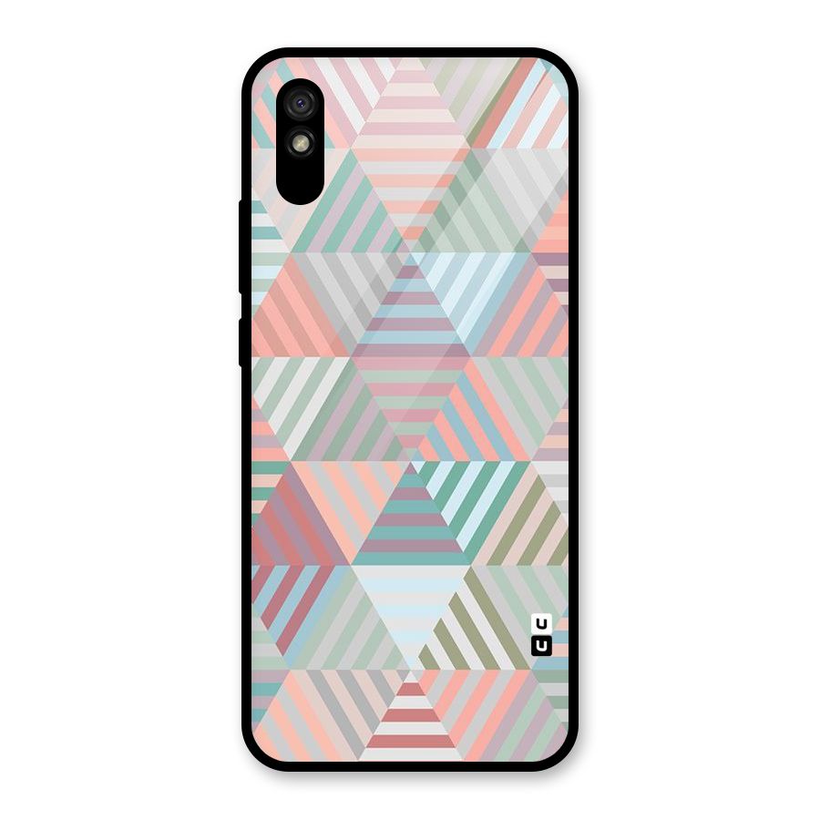Abstract Triangle Lines Glass Back Case for Redmi 9i