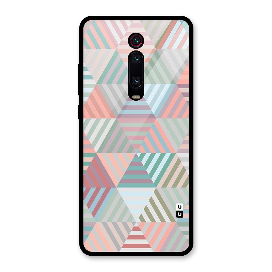 Abstract Triangle Lines Glass Back Case for Redmi K20