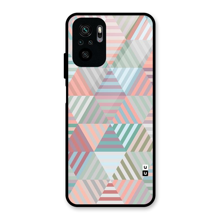 Abstract Triangle Lines Glass Back Case for Redmi Note 10S