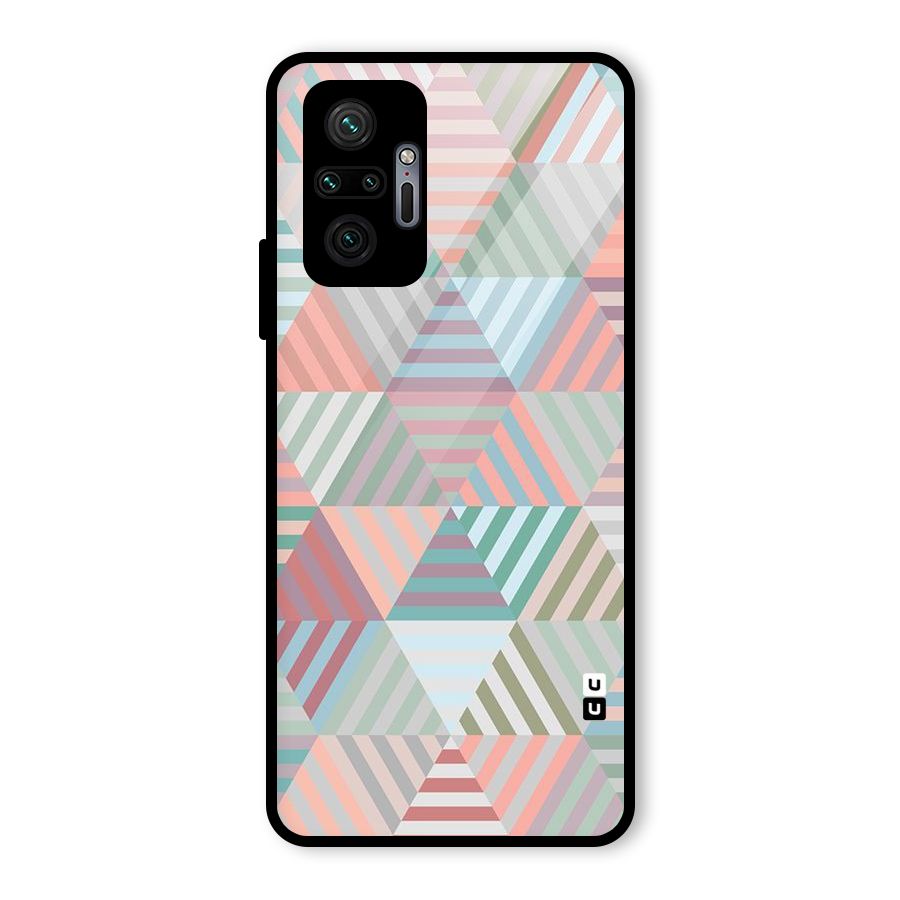 Abstract Triangle Lines Glass Back Case for Redmi Note 10 Pro