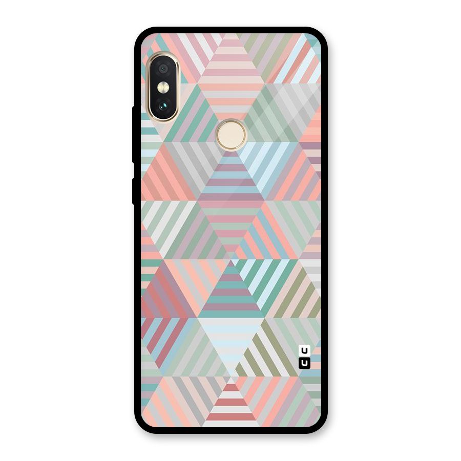 Abstract Triangle Lines Glass Back Case for Redmi Note 5 Pro