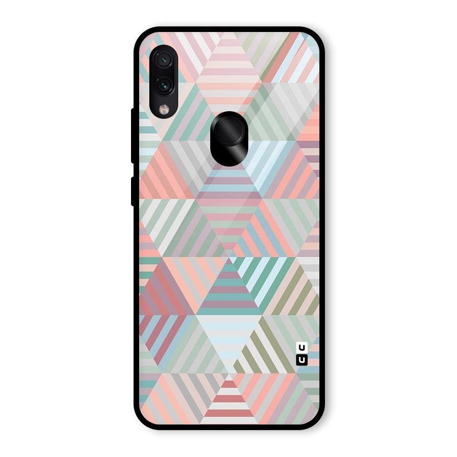 Abstract Triangle Lines Glass Back Case for Redmi Note 7 Pro