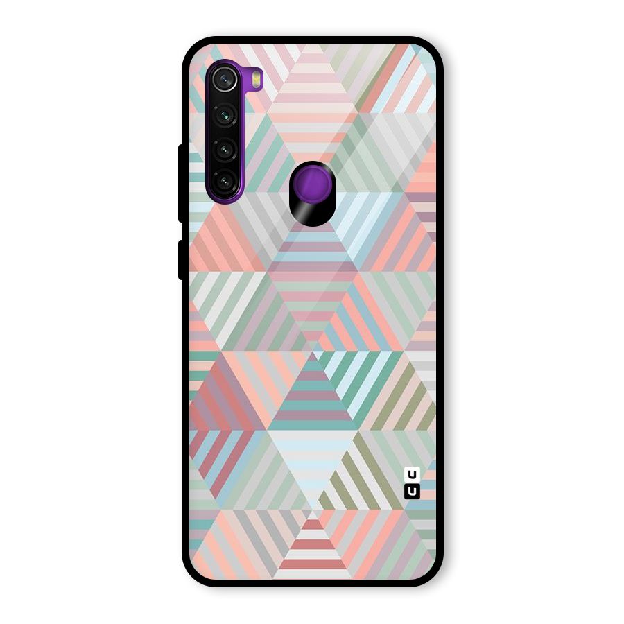 Abstract Triangle Lines Glass Back Case for Redmi Note 8