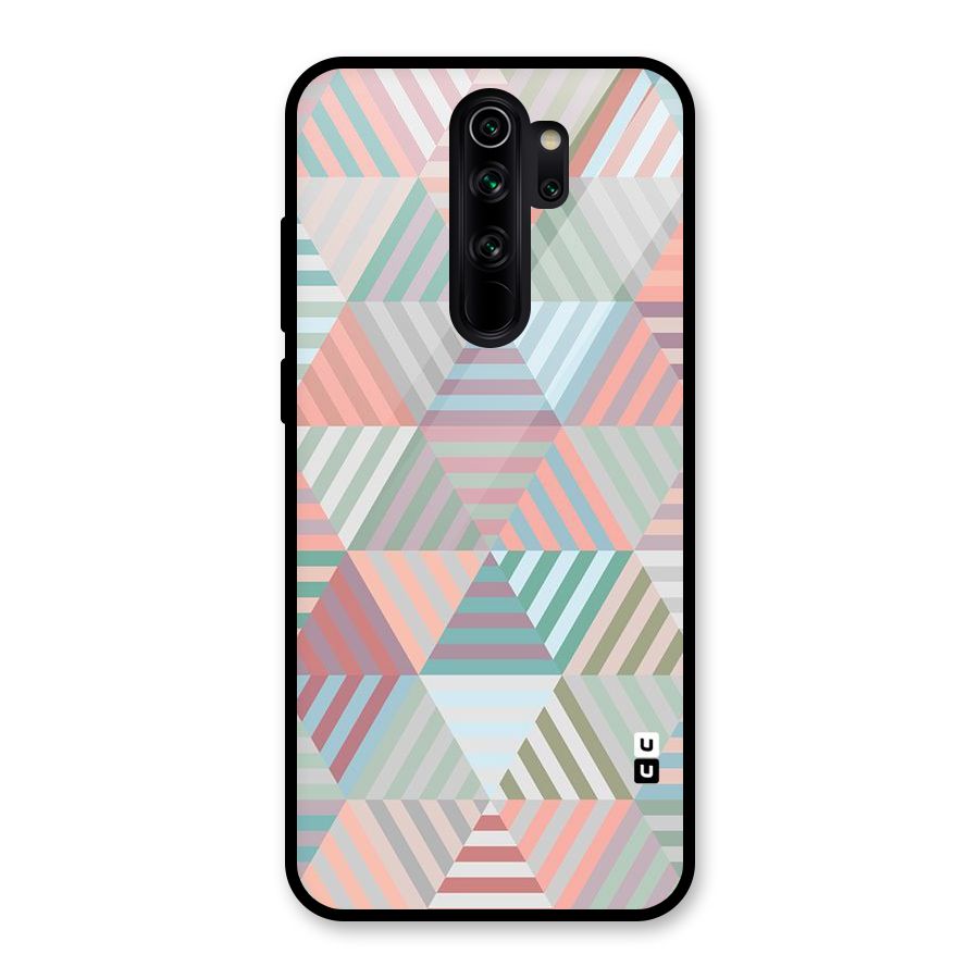 Abstract Triangle Lines Glass Back Case for Redmi Note 8 Pro