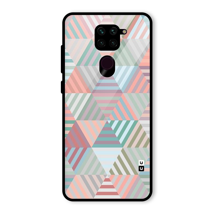 Abstract Triangle Lines Glass Back Case for Redmi Note 9