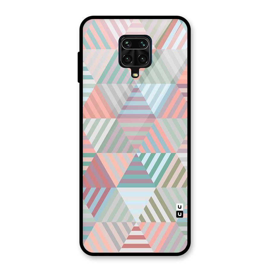 Abstract Triangle Lines Glass Back Case for Redmi Note 9 Pro Max