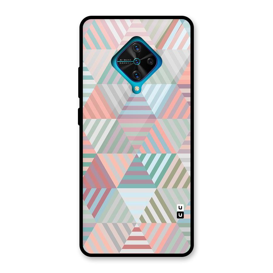 Abstract Triangle Lines Glass Back Case for Vivo S1 Pro