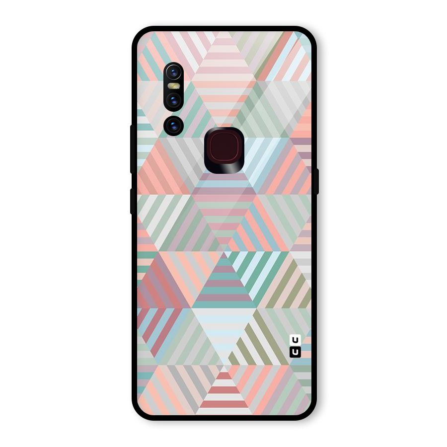 Abstract Triangle Lines Glass Back Case for Vivo V15