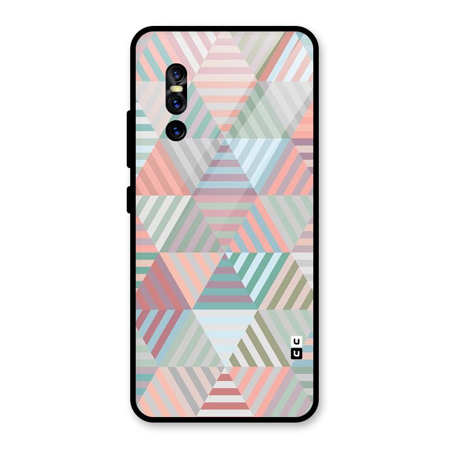 Abstract Triangle Lines Glass Back Case for Vivo V15 Pro