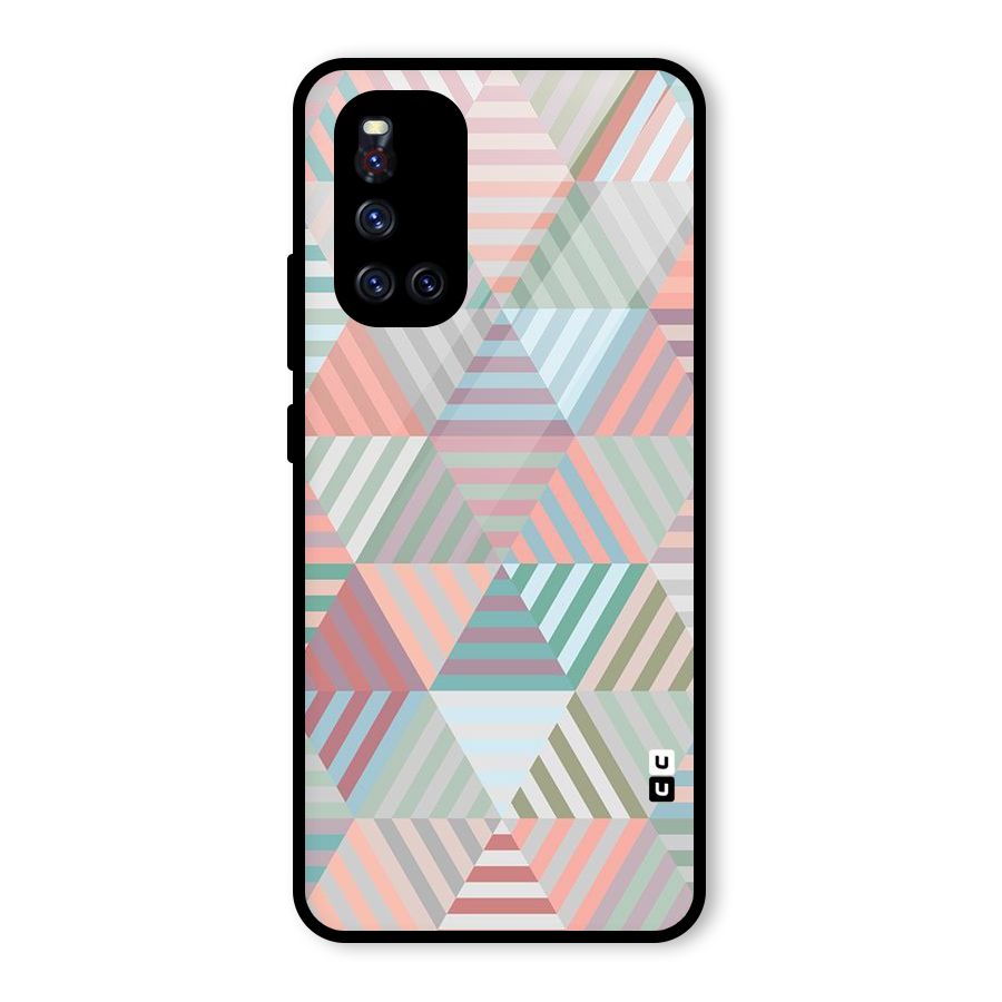 Abstract Triangle Lines Glass Back Case for Vivo V19